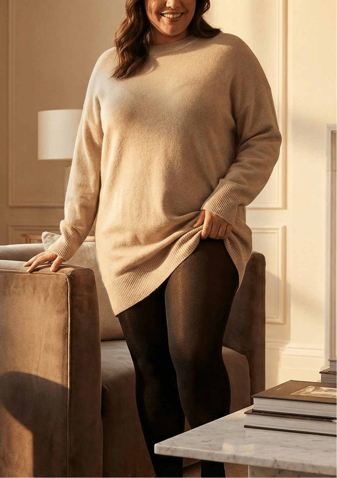 collant velour thermique femme grande taille