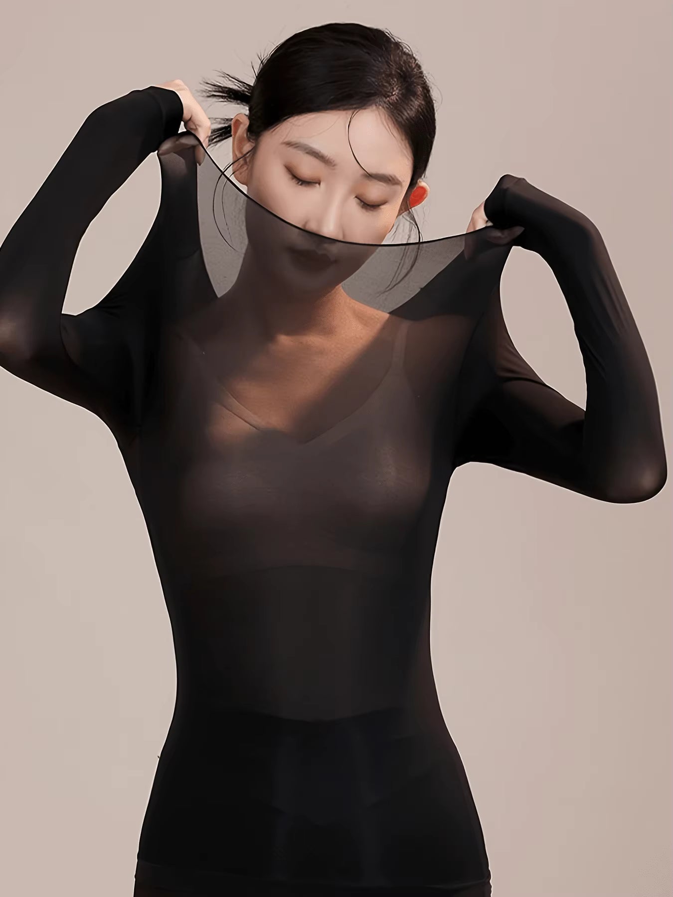 Top Seconde Peau Noir Femme